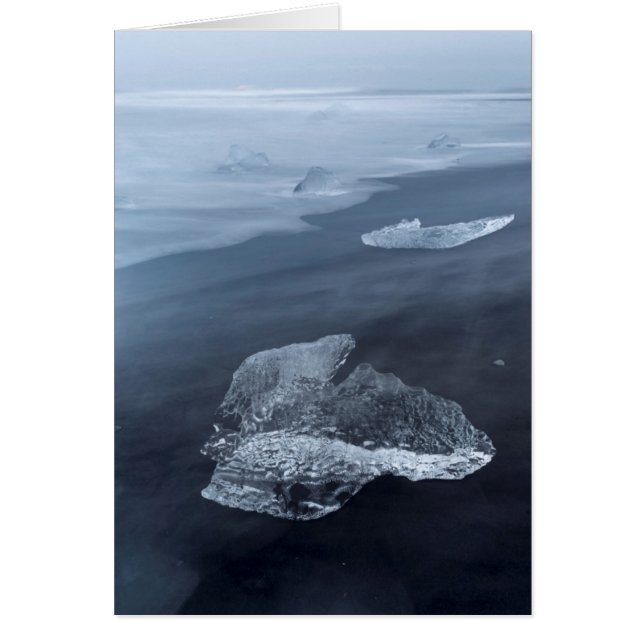 Playa de arena negra y hielo, Islandia (Frente)