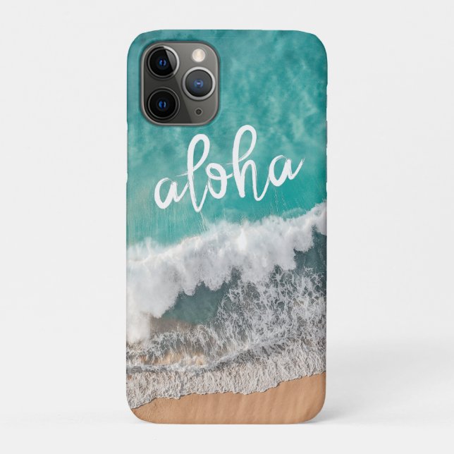 Playa de arena tropical de Aloha con Funda de mar  (Reverso)