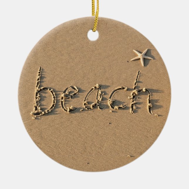 Playa de arena y adorno navideño estelar (Frente)
