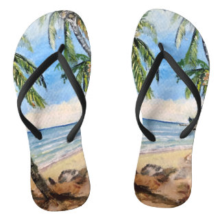 Playa de Barbados, par de chanclas