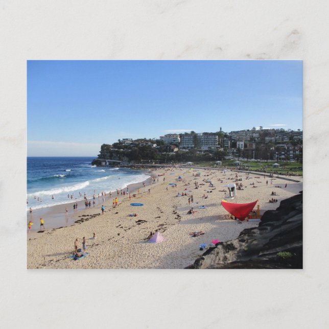 Playa de Bronte en una tarjeta postal de verano su (Anverso)