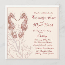 playa de caballitos de mar - invitación de boda ma