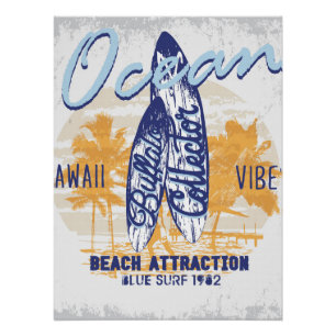 Playa de diseño de tablas de surf retro