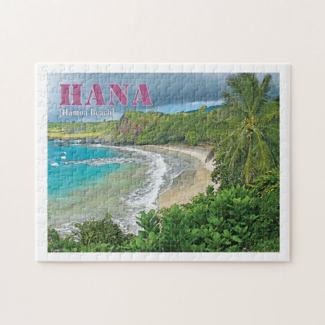 Playa de Hamoa, rompecabezas de la impresión de la (Horizontal)