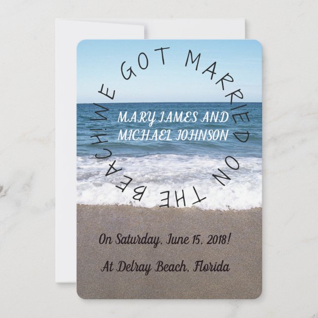 Playa De La Invitación Ocean Boda (Anverso)