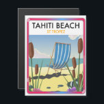 Playa de Tahiti<br><div class="desc">La playa de Tahiti st tropez France estilo retro poster de playa de vacaciones.</div>