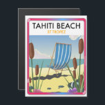 Playa de Tahiti<br><div class="desc">La playa de Tahiti st tropez France estilo retro poster de playa de vacaciones.</div>