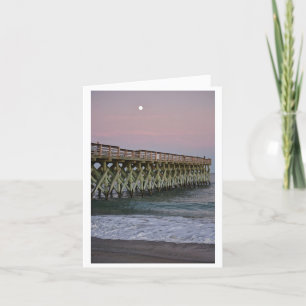 playa de Wrightsville - Tarjeta de saludo en blanc