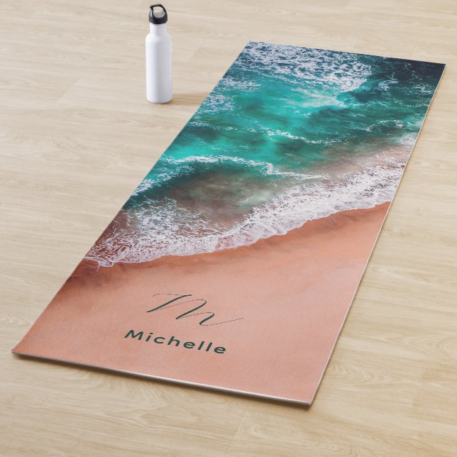 Playa del océano azul Monograma Yoga Mat (In situ)