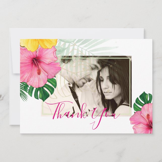 Playa del Paraíso Tropical Boda Florales vibrantes (Anverso)