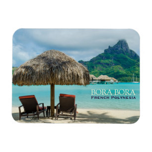 Playa en el imán rectangular del texto de Bora