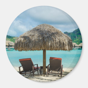 Playa en el imán redondo de Bora Bora