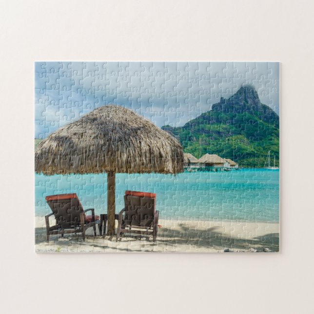 Playa en el rompecabezas de Bora Bora (Horizontal)