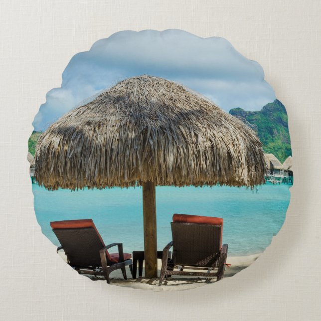 Playa en la almohada redonda de Bora Bora (Anverso)