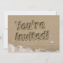 Playa ESTÁS INVITADO Tipografía Fiesta Invitación
