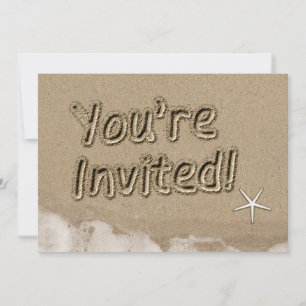 Playa ESTÁS INVITADO Tipografía Fiesta Invitación