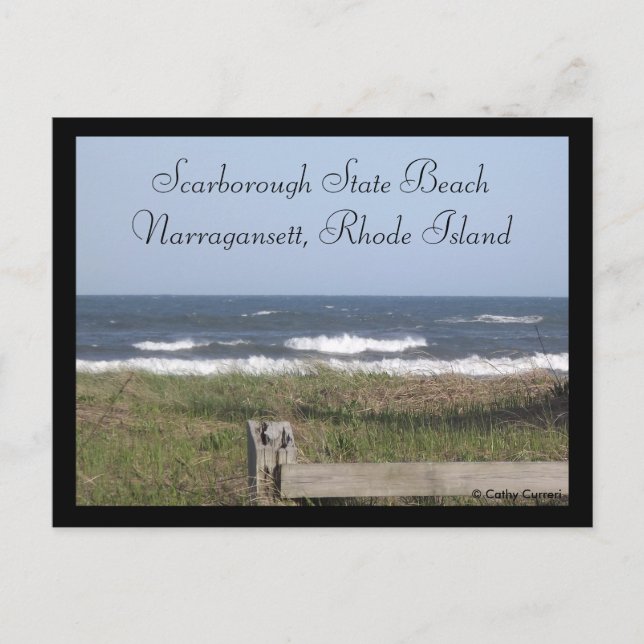 Playa Estatal de Scarborough, postal de Rhode Isla (Anverso)