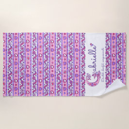 Playa Gabrielle significa toalla rosa de corazón floral