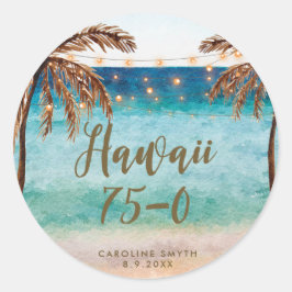 playa Hawaii 75 0 pegatina de cincuenta años
