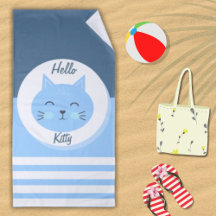 Hola Kitty Beach Toalla Mezcla de colores blanco y