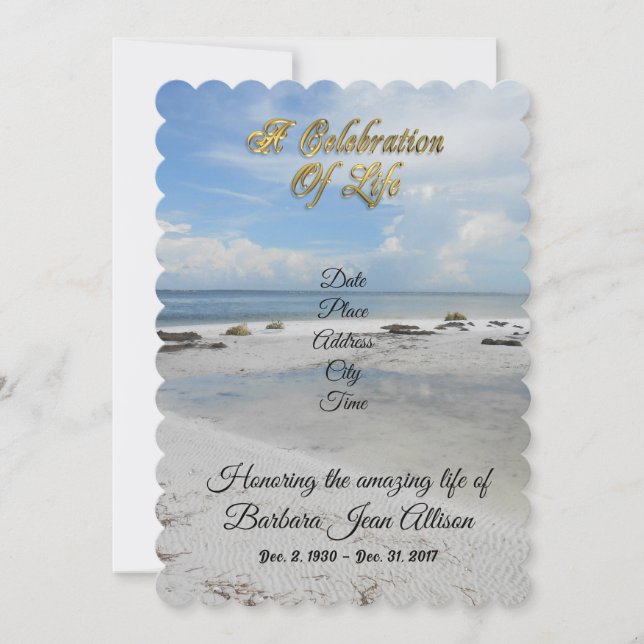 Playa invitación a la celebración de la vida (Anverso)