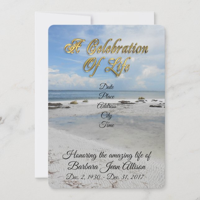 Playa invitación a la celebración de la vida (Anverso)