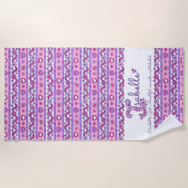 Playa Isabelle significa toalla rosa de corazón florido