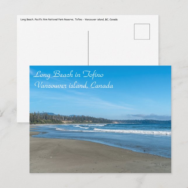 Playa larga en Tofino - BC, postal de Canadá (Anverso / Reverso)