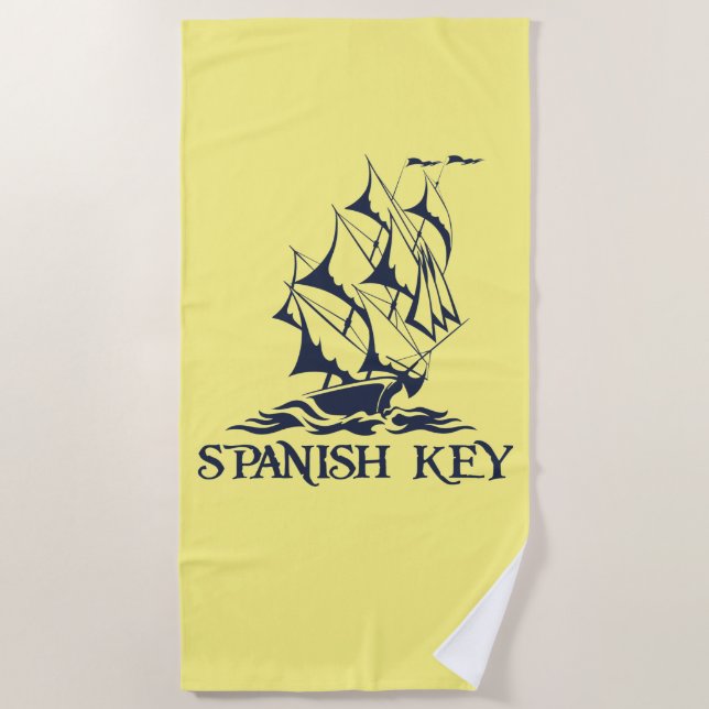 Playa Logo de la española Key Beach Toalla - Marina (Anverso)