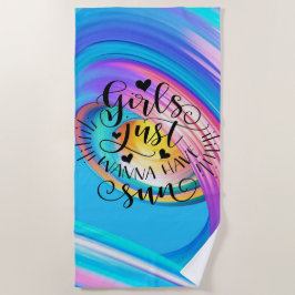 Playa Los chicas solo quieren una toalla de sol 