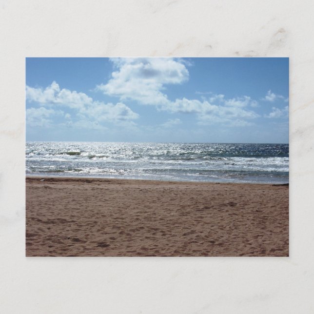 Playa Mayaro Temprana por la mañana, postal de Tri (Anverso)