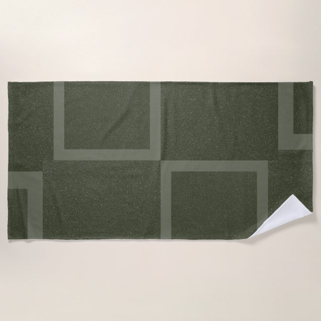 Playa Moss Green Grid Block Personalizado Toalla de play (Anverso)