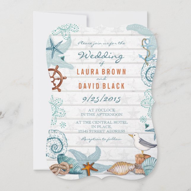 Playa Náutica | Invitación a la boda (Reverso)