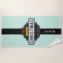 Navidades Deseamos una toalla de monograma persona
