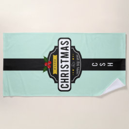 Playa Navidades Deseamos una toalla de monograma persona