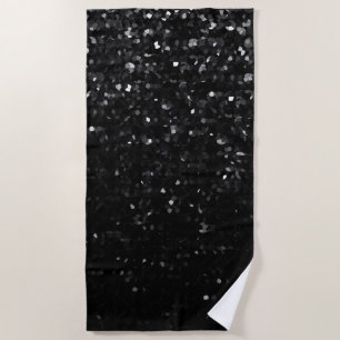 Playa Negro Bling cristalino Strass de la toalla de