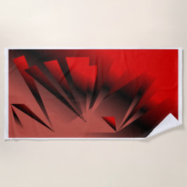 Playa o toalla de baño moderna roja y negra