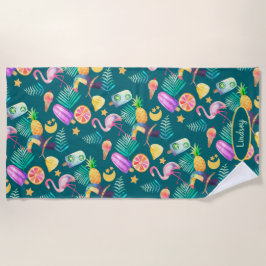 Playa Patrón de diversión de verano tropical Toalla de p