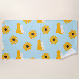 Playa Perros, flores, toalla de baño de perro