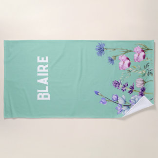 Playa Personalizable Floral Beach Toalla de baño con nom