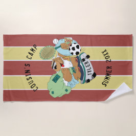 Playa Personalización del osito de toalla de campamento 