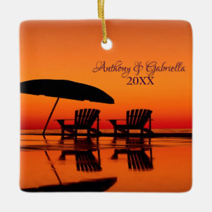 Playa personalizada de Sunsetting con el ornamento