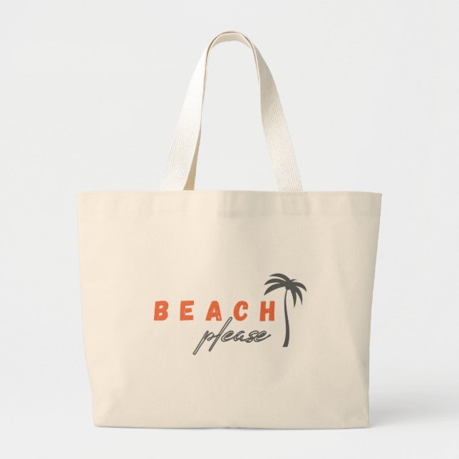 playa, por favor. palmera. Bolsas de totes (Frente)