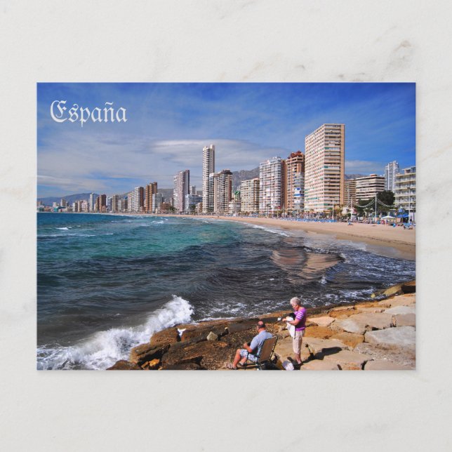 playa postal de Benidorm en la ciudad de Alicante (Anverso)