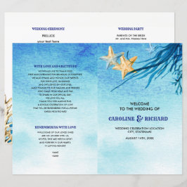 Playa | Programa plegado Boda de acuarela costera