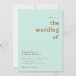 Playa Retro | Aqua El Boda De Invitación