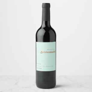Playa Retro   Etiqueta de vino Aqua Bridesmaid Pro