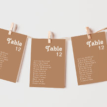 Playa Retro | Gráfico de números de tabla marrón