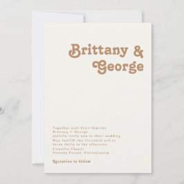 Playa Retro | Invitación a la boda de marfil