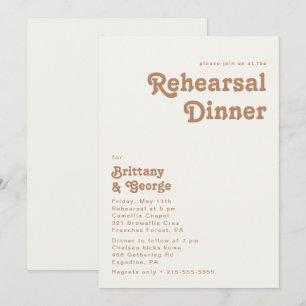Playa Retro Invitación a la cena con ensayo de m
